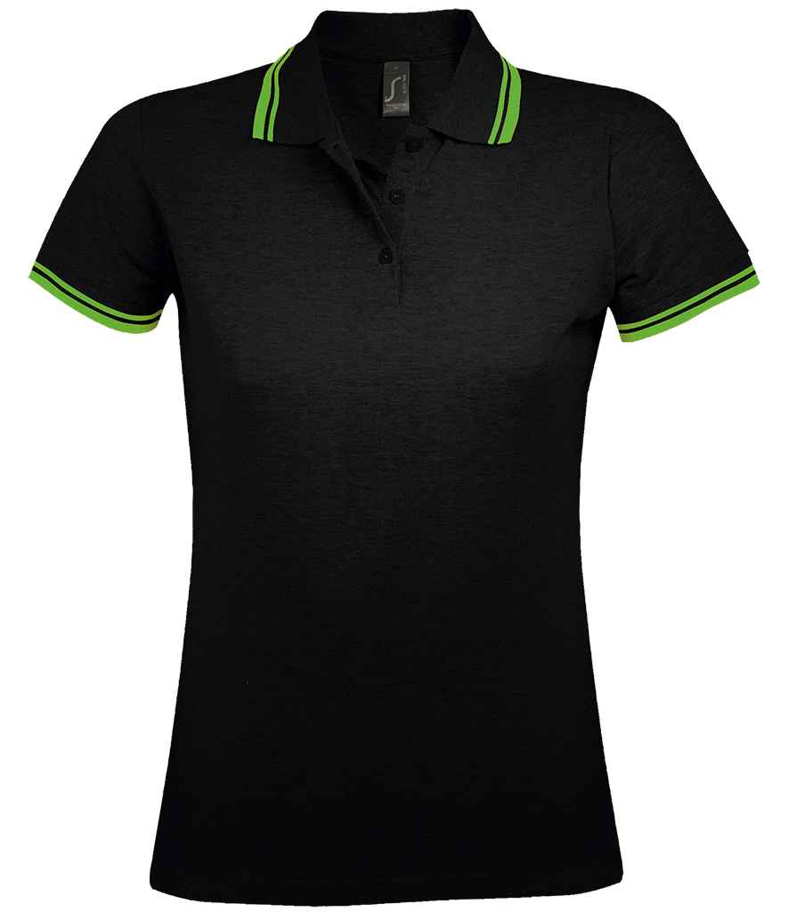 SOL'S Ladies Pasadena Tipped Cotton Pique Polo Shirt