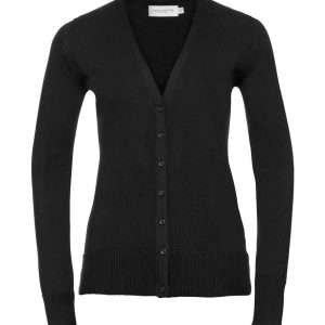 Russell Collection Ladies Cotton Acrylic V Neck Cardigan