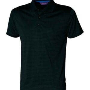 Henbury Coolplus Textured Stripe Pique Polo Shirt