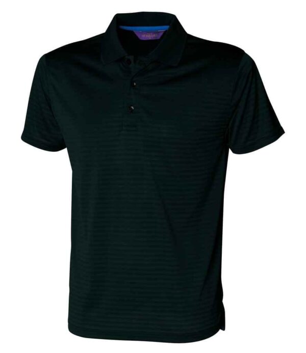 Henbury Coolplus? Textured Stripe Pique Polo Shirt