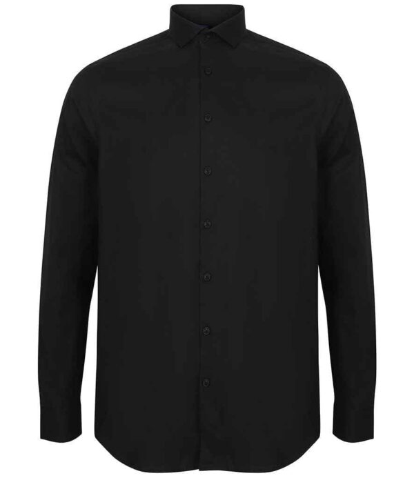 Henbury Long Sleeve Stretch Poplin Shirt