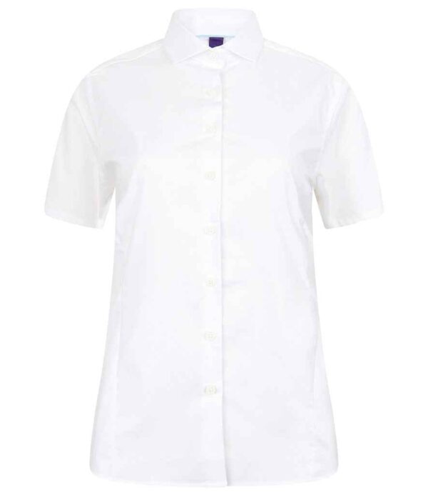 Henbury Ladies Short Sleeve Stretch Poplin Shirt