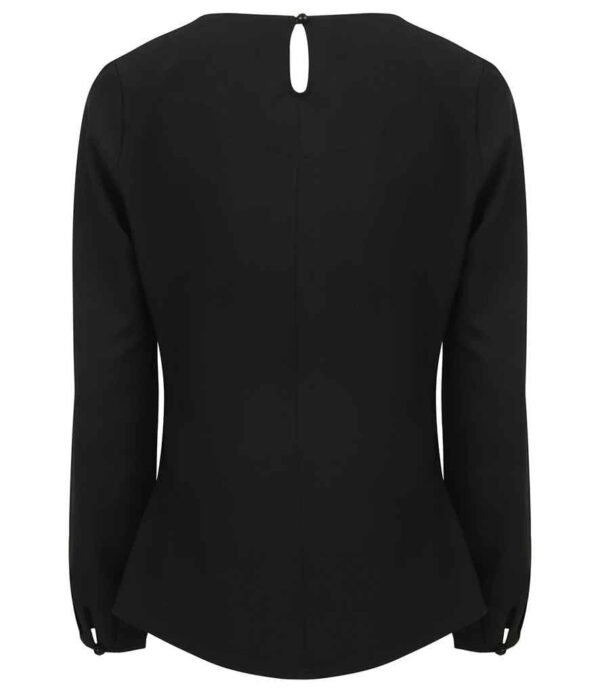 Henbury Ladies Pleat Front Long Sleeve Blouse