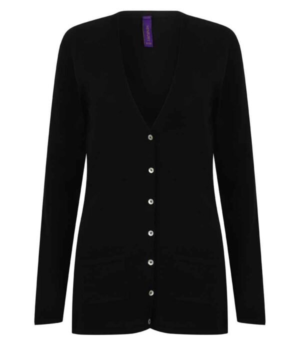 Henbury Ladies Cotton Acrylic V Neck Cardigan