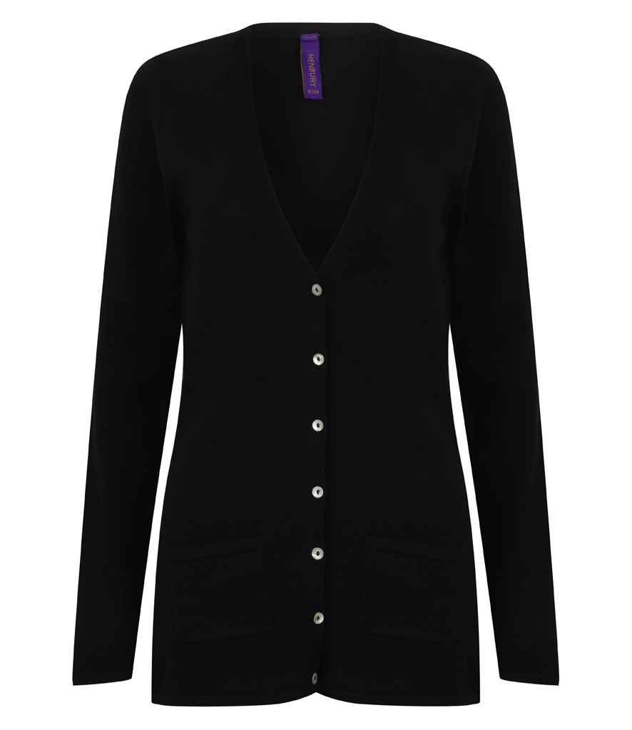 Henbury Ladies Cotton Acrylic V Neck Cardigan