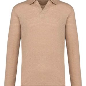 Native Spirit Long Sleeve Linen Polo Shirt