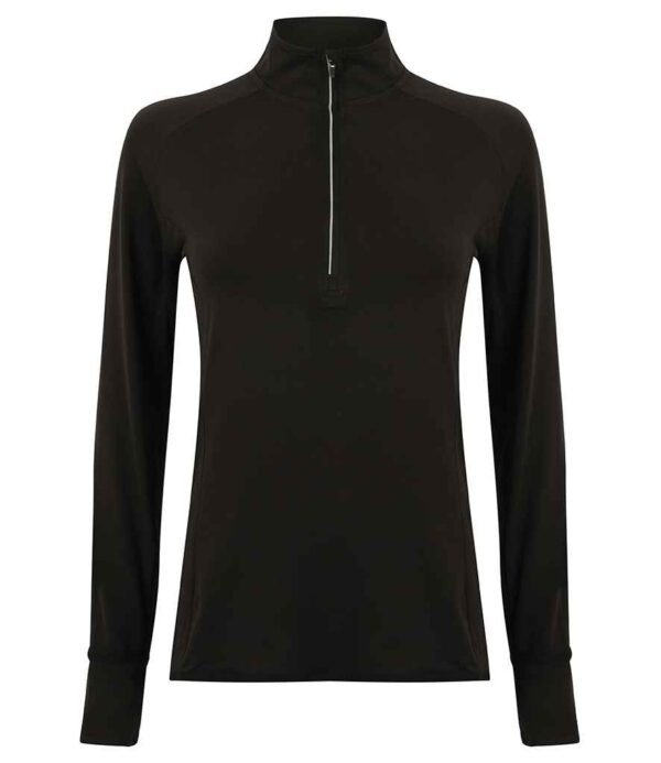 Tombo Ladies Long Sleeve Zip Neck Performance Top