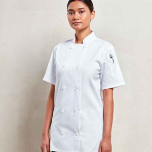 Premier Ladies Short Sleeve Chef's Jacket