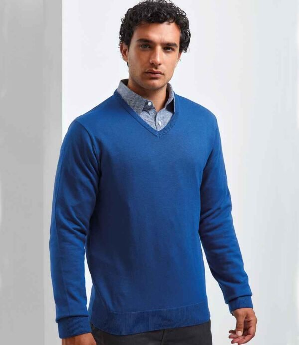 Premier Knitted Cotton Acrylic V Neck Sweater