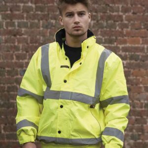 Warrior Hi-Vis Fleece Lined Bomber Jacket