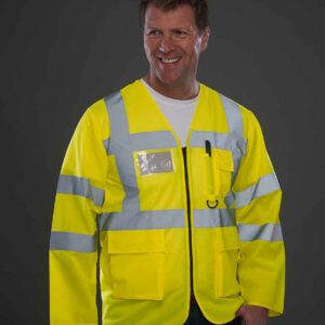 Yoko Hi-Vis Executive Long Sleeve Waistcoat